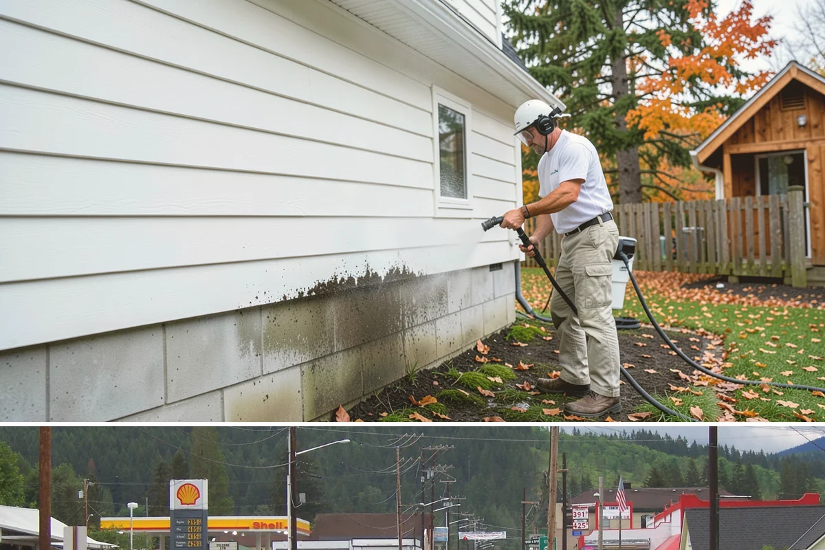 Brick Patio Cleaning in Granite Falls, Snohomish County, WA - Clean brick patios in summer so joints can dry before fall re-sanding sets in.