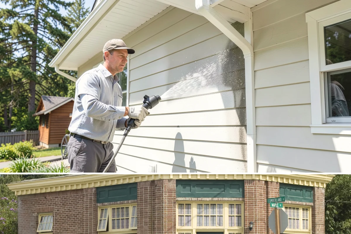 Brick Patio Cleaning in Hamilton, Skagit County, WA - Clean brick patios in summer so joints can dry before fall re-sanding sets in.
