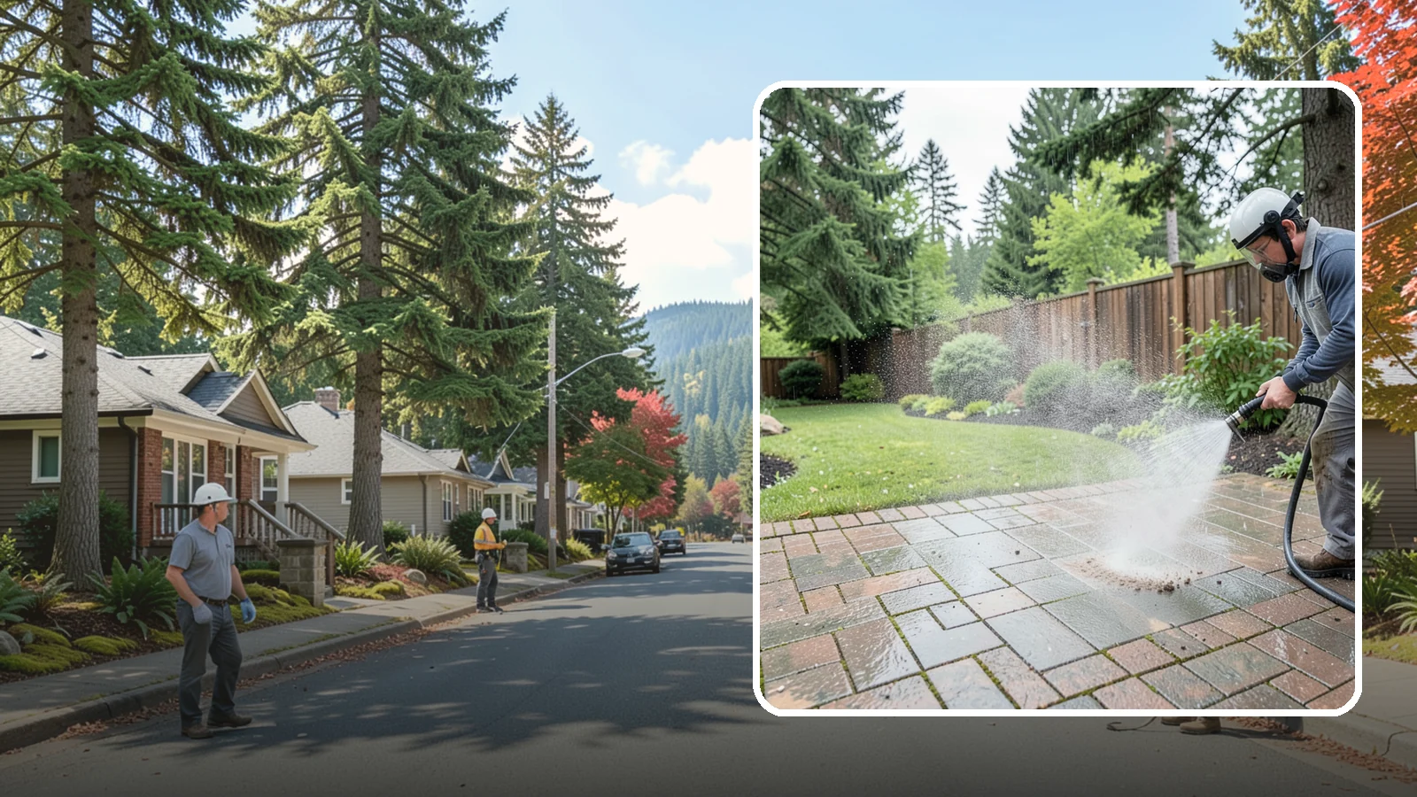 Brick Patio Cleaning in Hunts Point, King County, WA - Clean brick patios so moss lifts from the joints without blowing out sand or mortar.