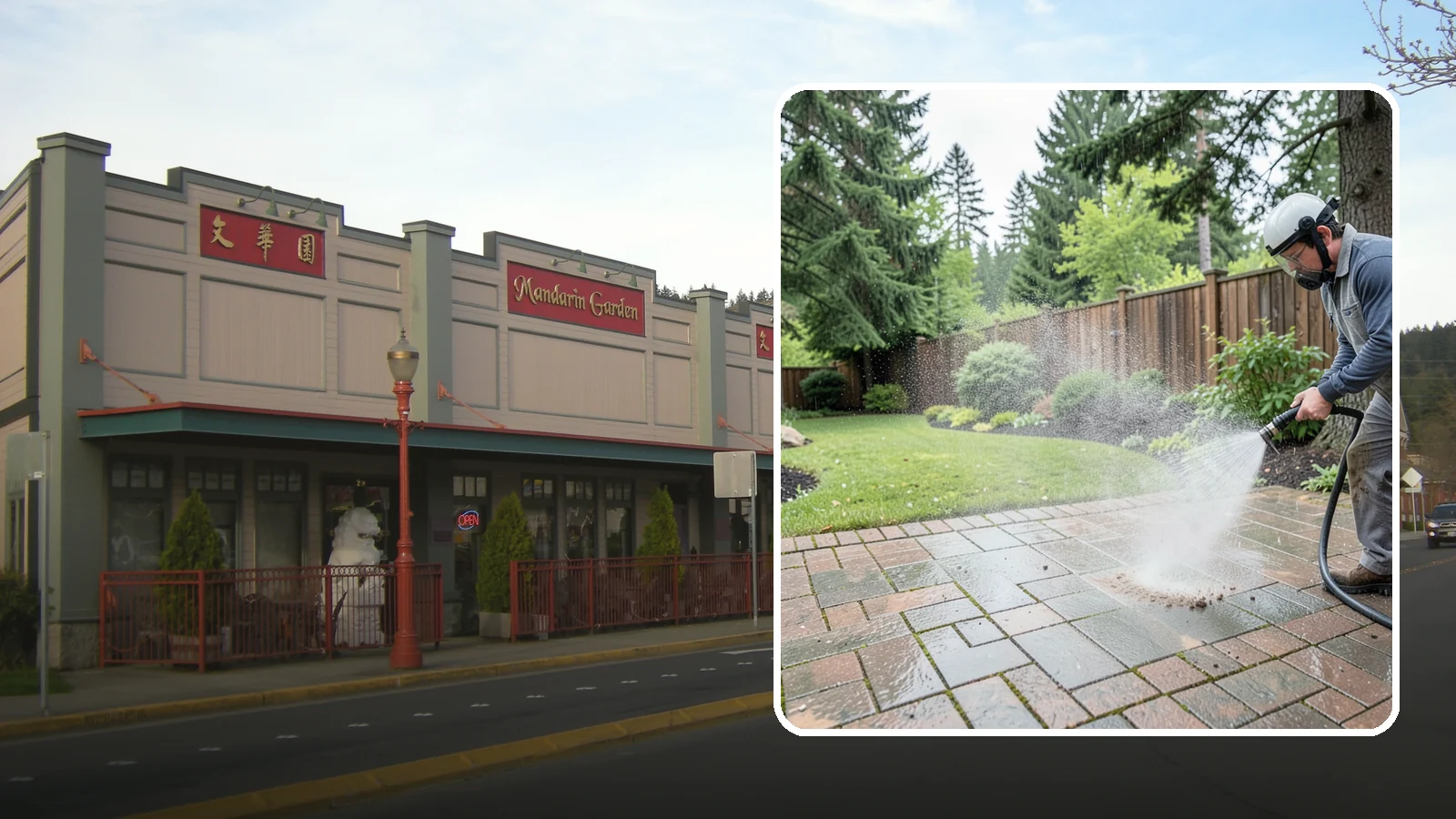 Brick Patio Cleaning in Issaquah, King County, WA - Clean brick patios so moss lifts from the joints without blowing out sand or mortar.