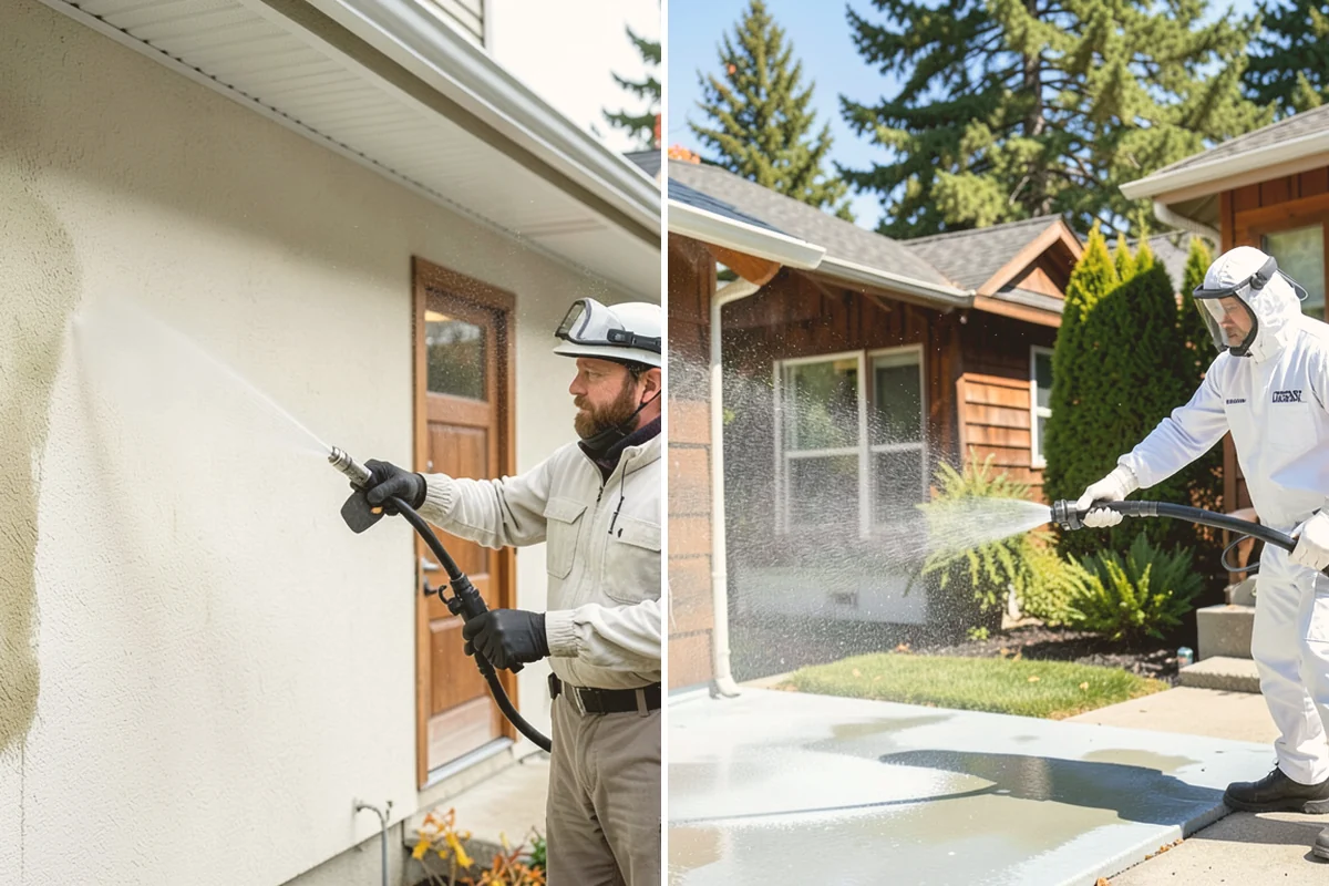 Brick Patio Cleaning in Kirkland, King County, WA - Sweep the patio and pull loose growth