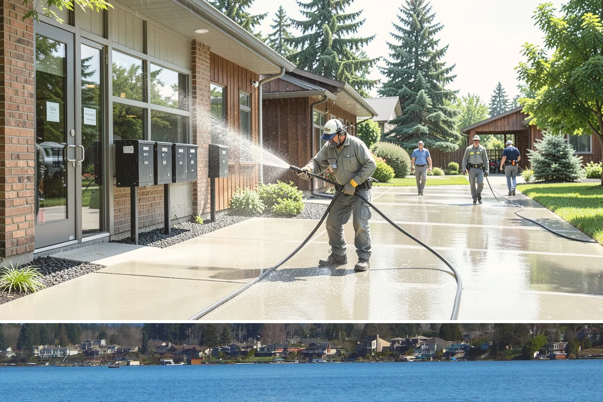 Brick Patio Cleaning in Lake Stevens, Snohomish County, WA - Clean brick patios in summer so joints can dry before fall re-sanding sets in.