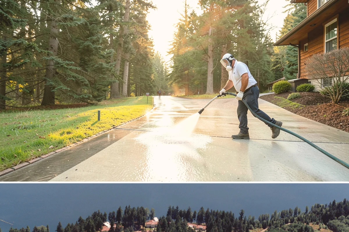 Brick Patio Cleaning in Lakewood, Pierce County, WA - Clean brick patios in summer so joints can dry before fall re-sanding sets in.
