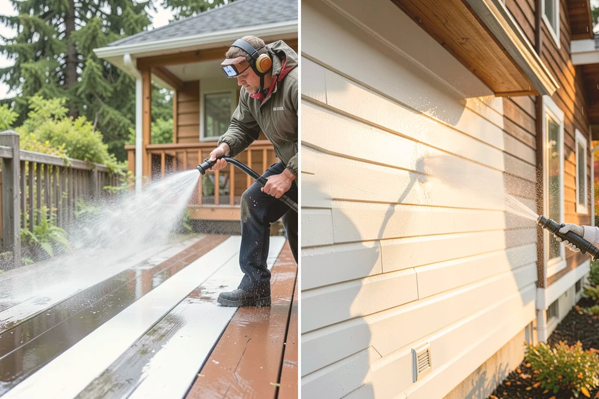 Brick Patio Cleaning in Langley, Island County, WA - Sweep the patio and pull loose growth