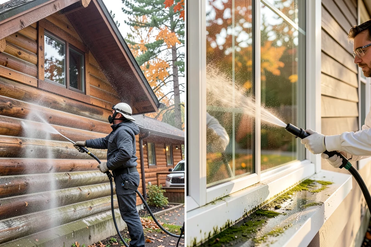 Brick Patio Cleaning in Maple Valley, King County, WA - Sweep the patio and pull loose growth