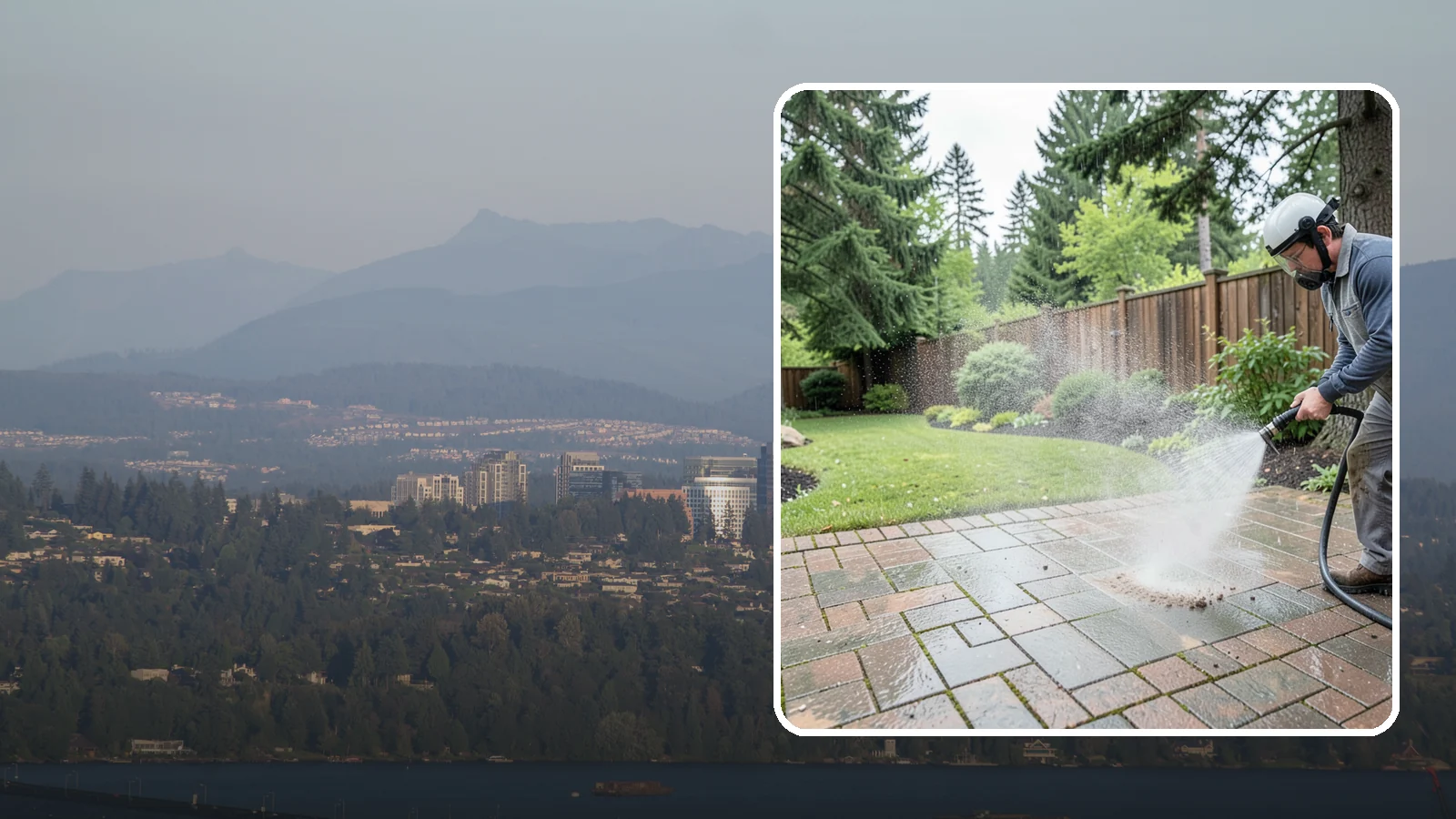 Brick Patio Cleaning in Medina, King County, WA - Clean brick patios so moss lifts from the joints without blowing out sand or mortar.