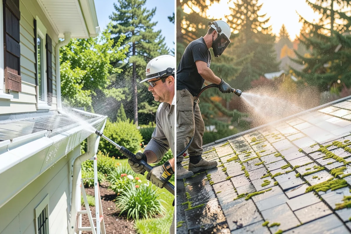 Brick Patio Cleaning in Medina, King County, WA - Sweep the patio and pull loose growth
