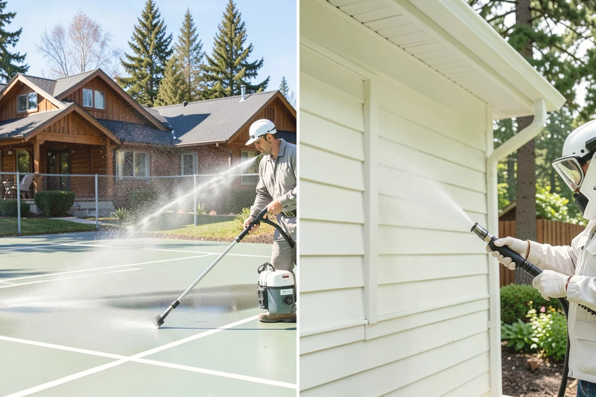 Brick Patio Cleaning in Mercer Island, King County, WA - Sweep the patio and pull loose growth