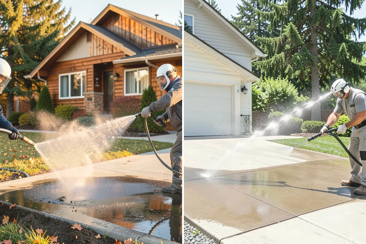 Brick Patio Cleaning in Mill Creek, Snohomish County, WA - Sweep the patio and pull loose growth