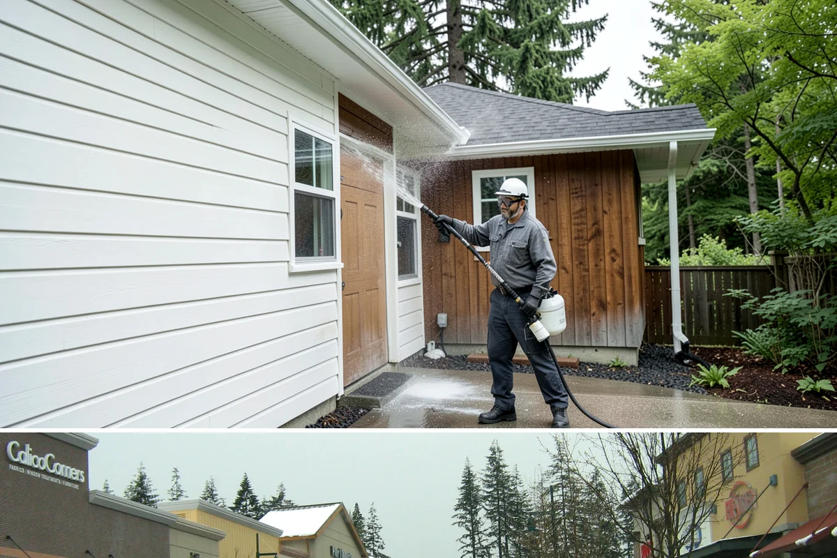 Brick Patio Cleaning in Mill Creek, Snohomish County, WA - Clean brick patios in summer so joints can dry before fall re-sanding sets in.