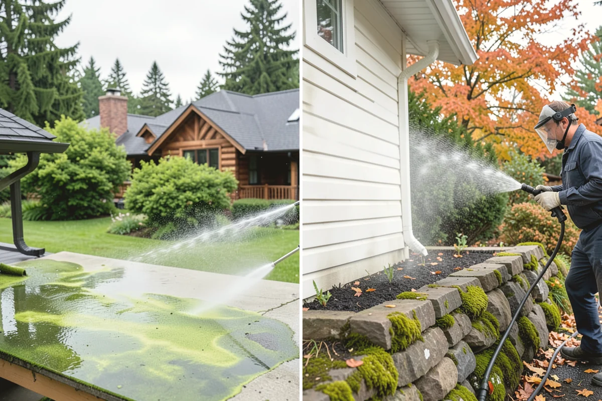 Brick Patio Cleaning in Monroe, Snohomish County, WA - Sweep the patio and pull loose growth