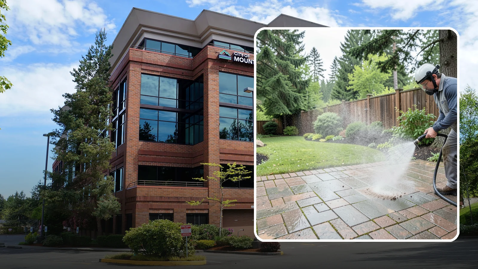 Brick Patio Cleaning in Mountlake Terrace, Snohomish County, WA - Clean brick patios so moss lifts from the joints without blowing out sand or mortar.