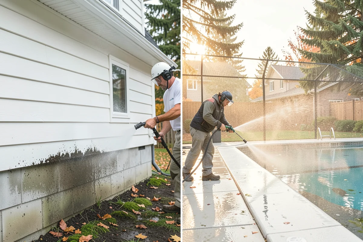 Brick Patio Cleaning in Mukilteo, Snohomish County, WA - Sweep the patio and pull loose growth