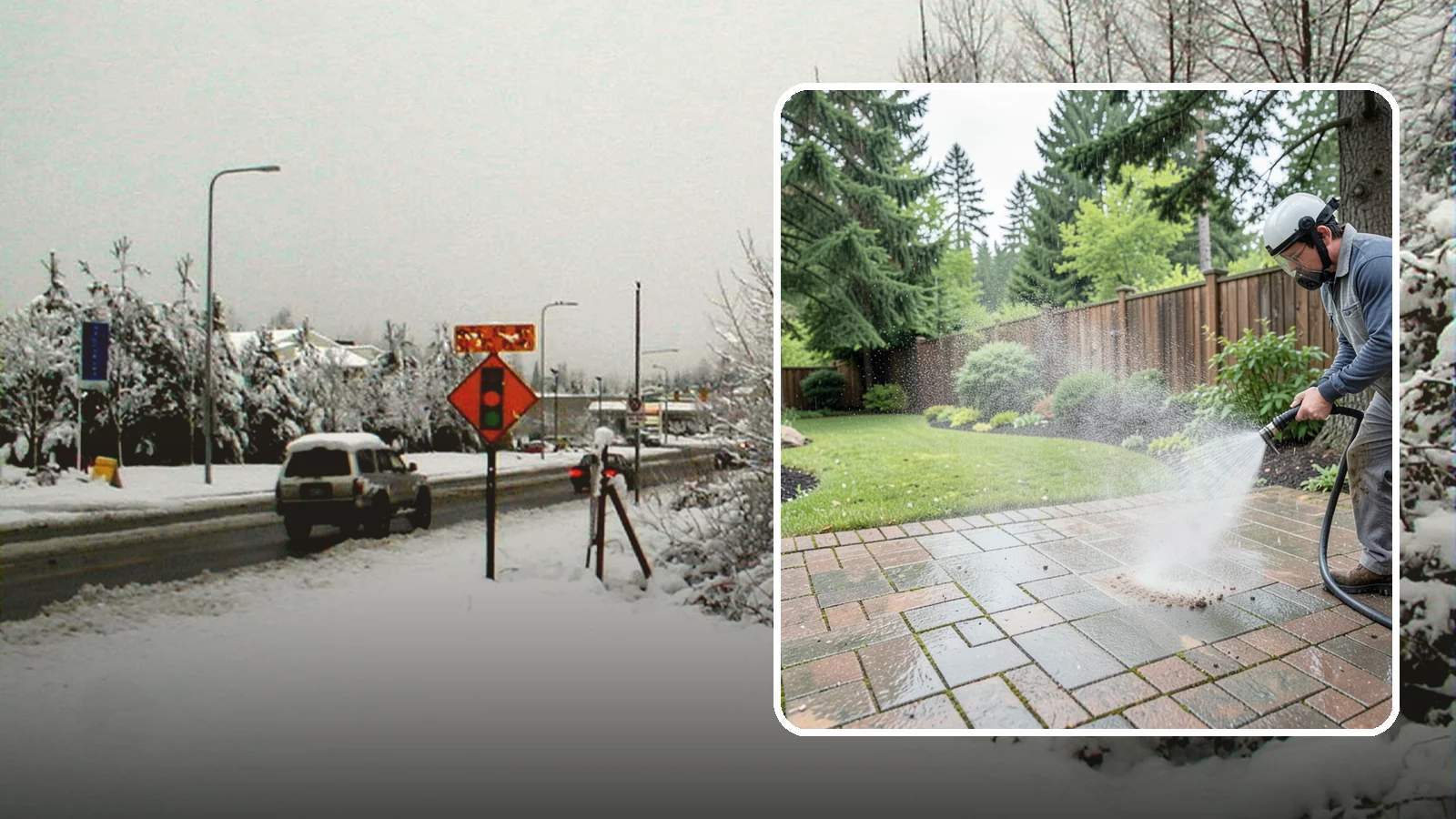 Brick Patio Cleaning in Newcastle, King County, WA - Clean brick patios so moss lifts from the joints without blowing out sand or mortar.
