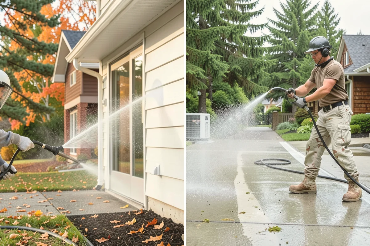 Brick Patio Cleaning in Newcastle, King County, WA - Sweep the patio and pull loose growth