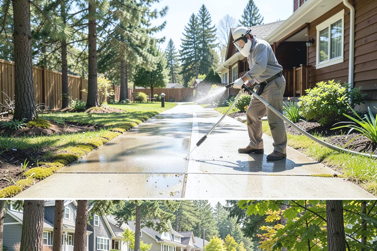 Brick Patio Cleaning in Normandy Park, King County, WA - Clean brick patios in summer so joints can dry before fall re-sanding sets in.