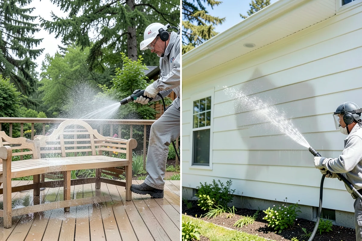 Brick Patio Cleaning in Puyallup, Pierce County, WA - Sweep the patio and pull loose growth