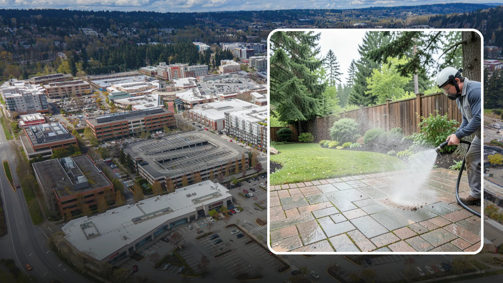 Brick Patio Cleaning in Redmond, King County, WA - Clean brick patios so moss lifts from the joints without blowing out sand or mortar.