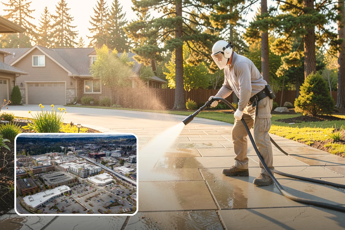 Brick Patio Cleaning in Redmond, King County, WA - Protects jointing sand and mortar from blowout