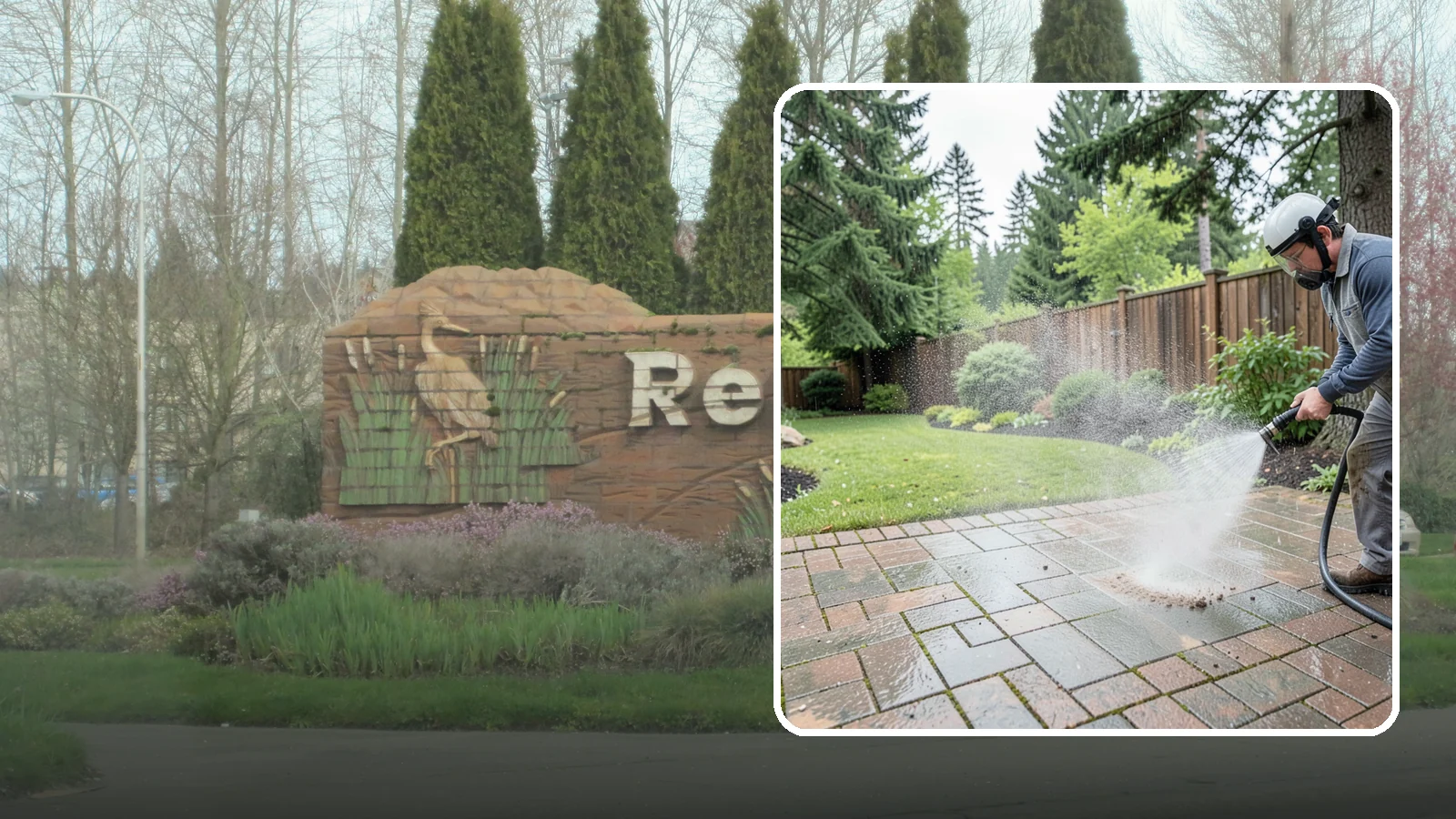 Brick Patio Cleaning in Renton, King County, WA - Clean brick patios so moss lifts from the joints without blowing out sand or mortar.