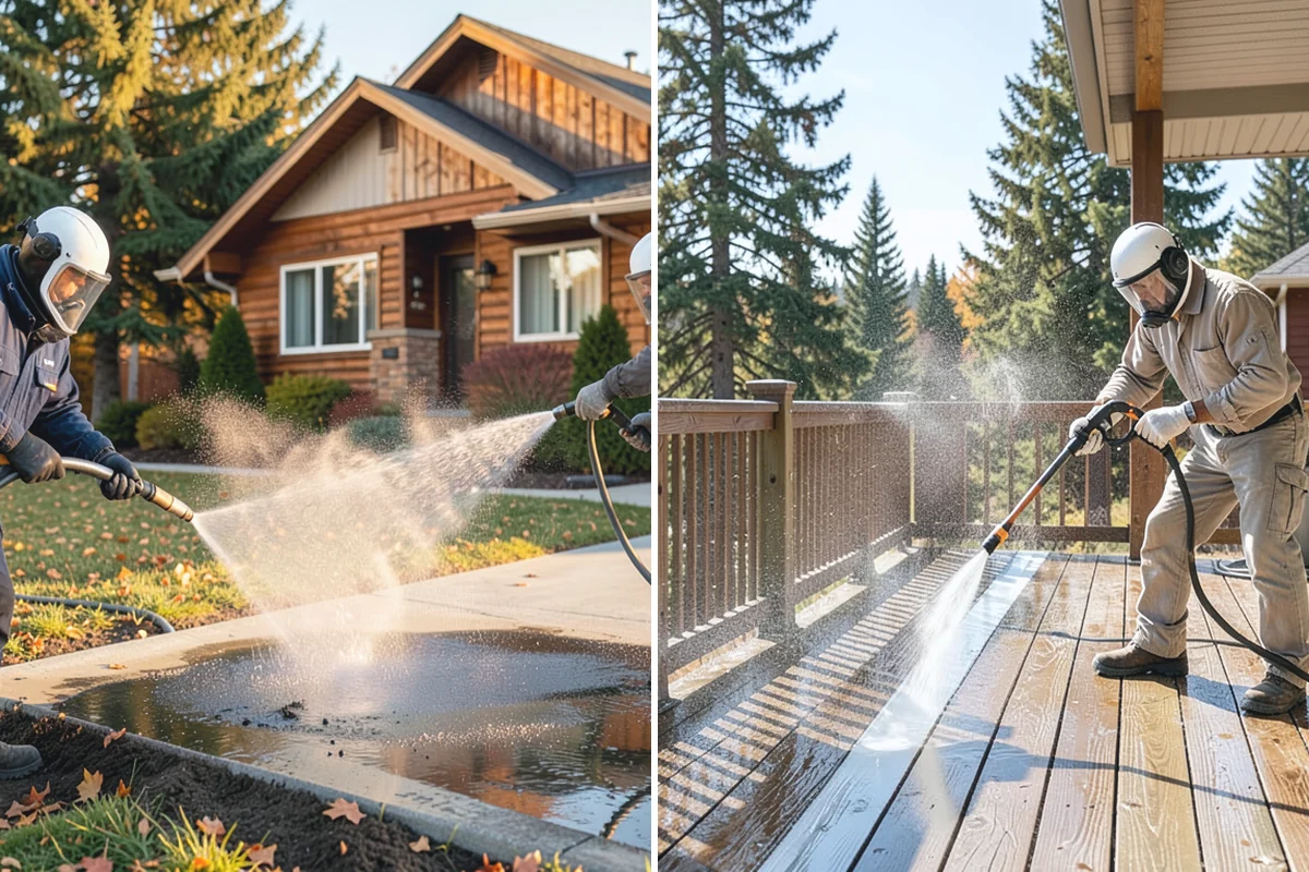 Brick Patio Cleaning in Renton, King County, WA - Sweep the patio and pull loose growth