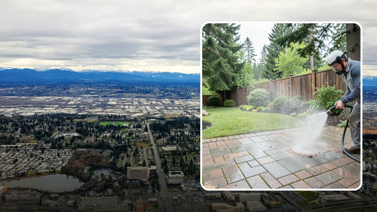 Brick Patio Cleaning in SeaTac, King County, WA - Clean brick patios so moss lifts from the joints without blowing out sand or mortar.