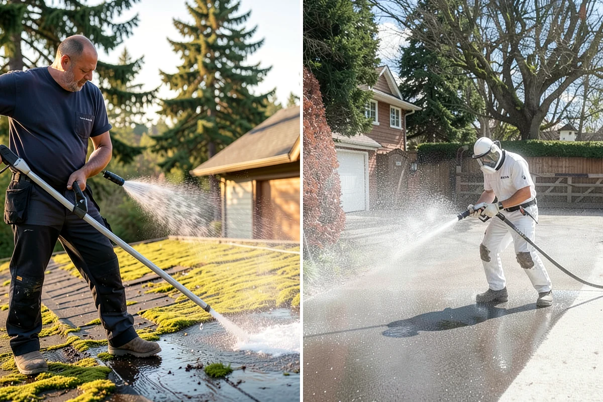 Brick Patio Cleaning in SeaTac, King County, WA - Sweep the patio and pull loose growth