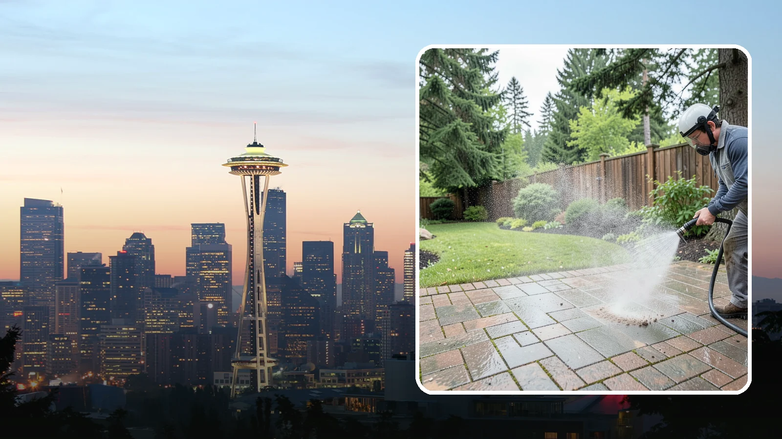 Brick Patio Cleaning in Seattle, King County, WA - Clean brick patios so moss lifts from the joints without blowing out sand or mortar.