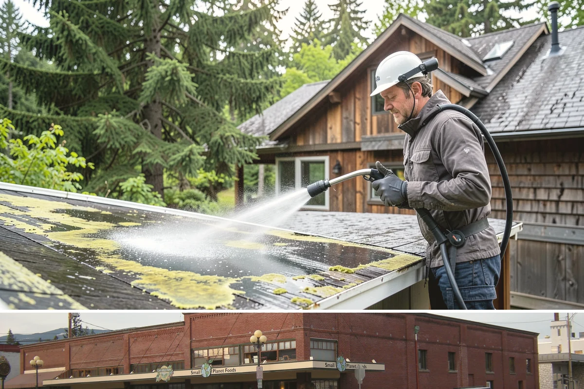 Brick Patio Cleaning in Sedro-Woolley, Skagit County, WA - Clean brick patios in summer so joints can dry before fall re-sanding sets in.