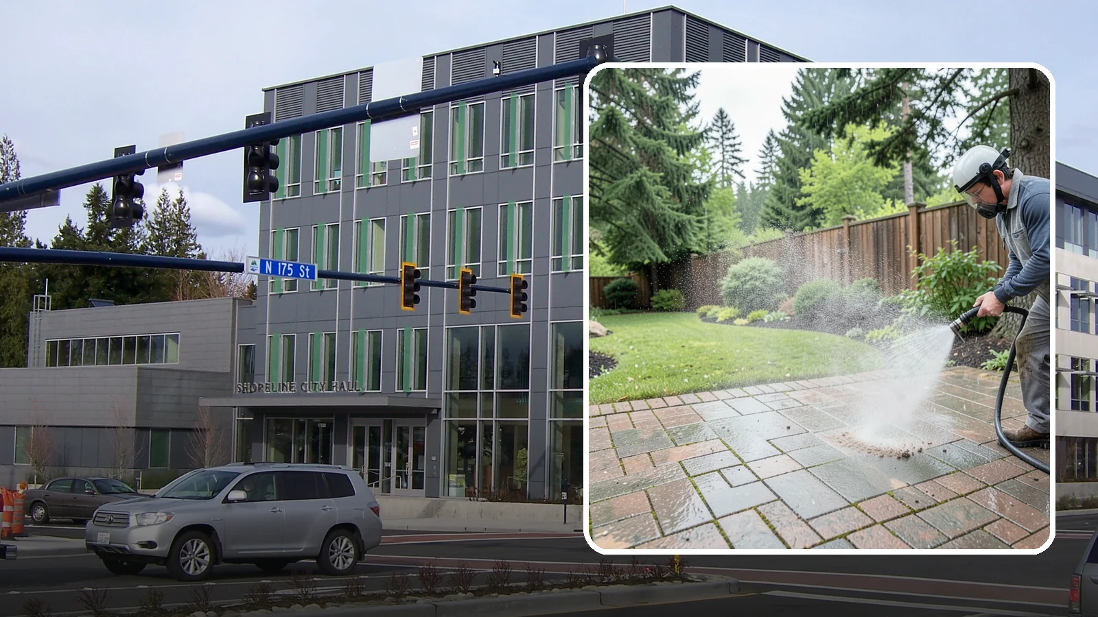 Brick Patio Cleaning in Shoreline, King County, WA - Clean brick patios so moss lifts from the joints without blowing out sand or mortar.