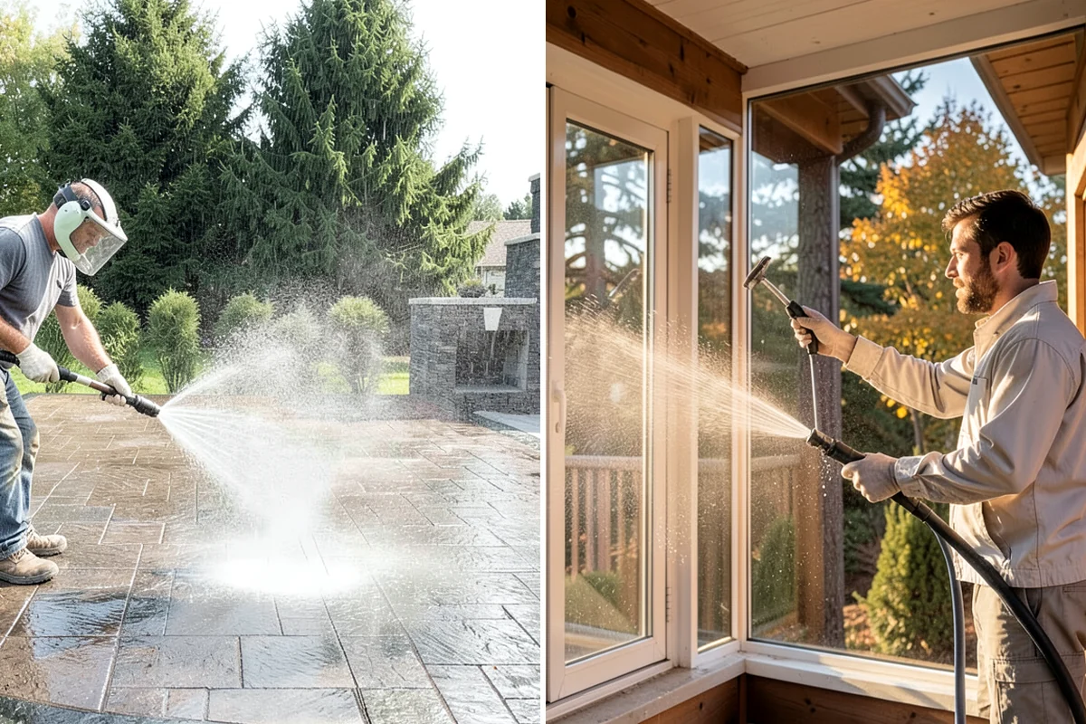 Brick Patio Cleaning in Snoqualmie, King County, WA - Sweep the patio and pull loose growth