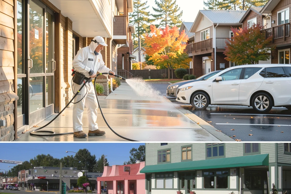 Brick Patio Cleaning in Snoqualmie, King County, WA - Clean brick patios in summer so joints can dry before fall re-sanding sets in.