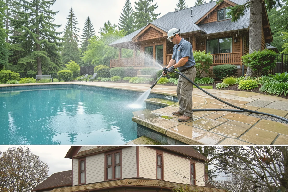 Brick Patio Cleaning in Sumner, Pierce County, WA - Clean brick patios in summer so joints can dry before fall re-sanding sets in.