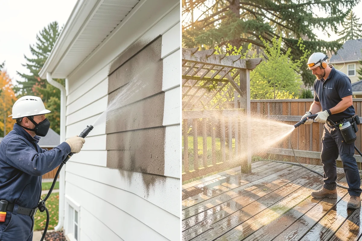 Brick Patio Cleaning in Tukwila, King County, WA - Sweep the patio and pull loose growth