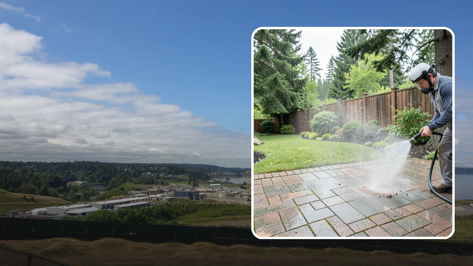Brick Patio Cleaning in University Place, Pierce County, WA - Clean brick patios so moss lifts from the joints without blowing out sand or mortar.