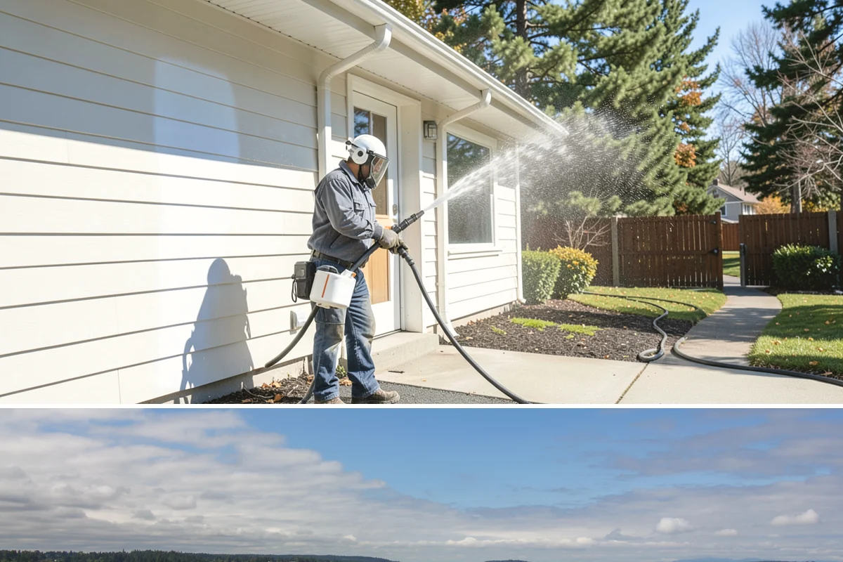 Brick Patio Cleaning in University Place, Pierce County, WA - Clean brick patios in summer so joints can dry before fall re-sanding sets in.
