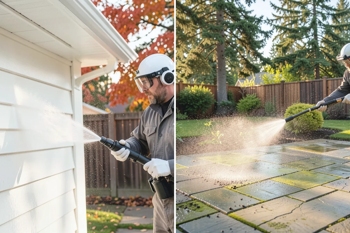 Brick Patio Cleaning in Wilkeson, Pierce County, WA - Sweep the patio and pull loose growth