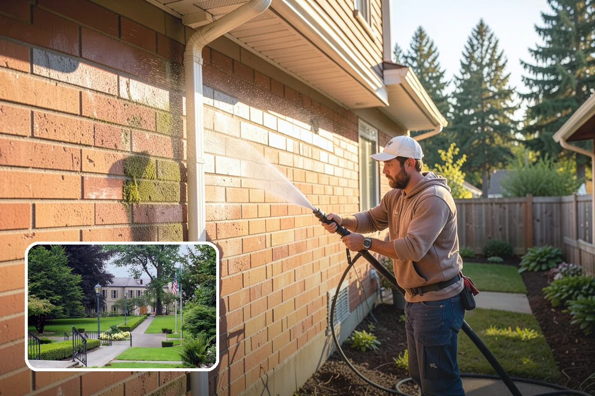 Brick Patio Cleaning in Woodinville, King County, WA - Protects jointing sand and mortar from blowout