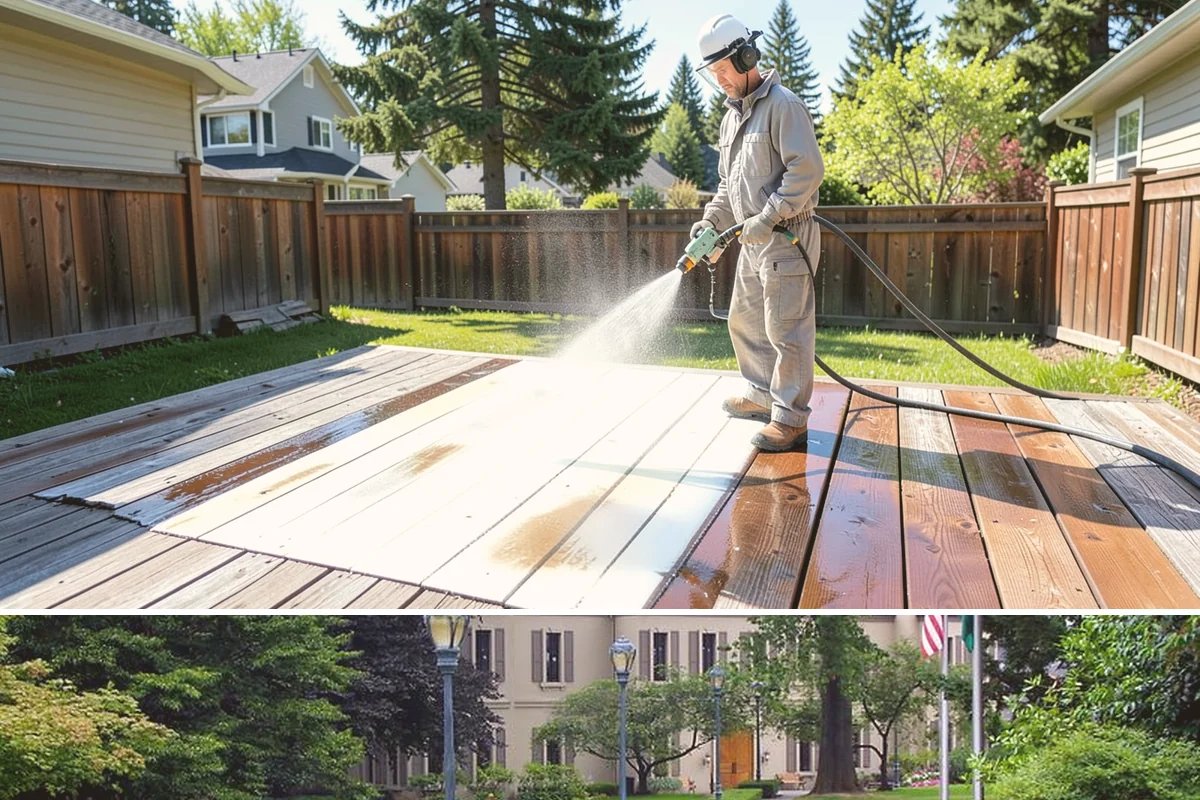 Brick Patio Cleaning in Woodinville, King County, WA - Clean brick patios in summer so joints can dry before fall re-sanding sets in.