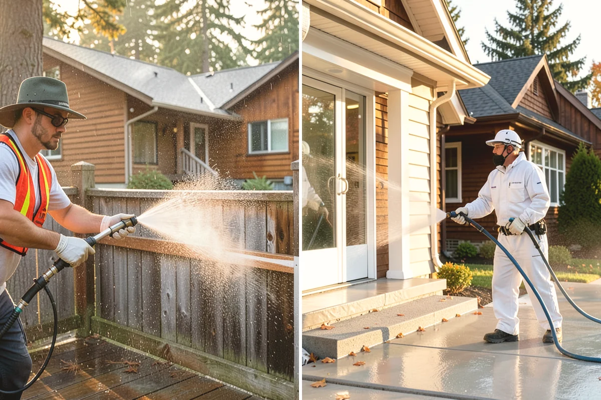 Brick Patio Cleaning in Yarrow Point, King County, WA - Sweep the patio and pull loose growth