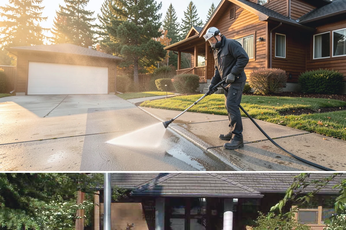 Brick Patio Cleaning in Yarrow Point, King County, WA - Clean brick patios in summer so joints can dry before fall re-sanding sets in.
