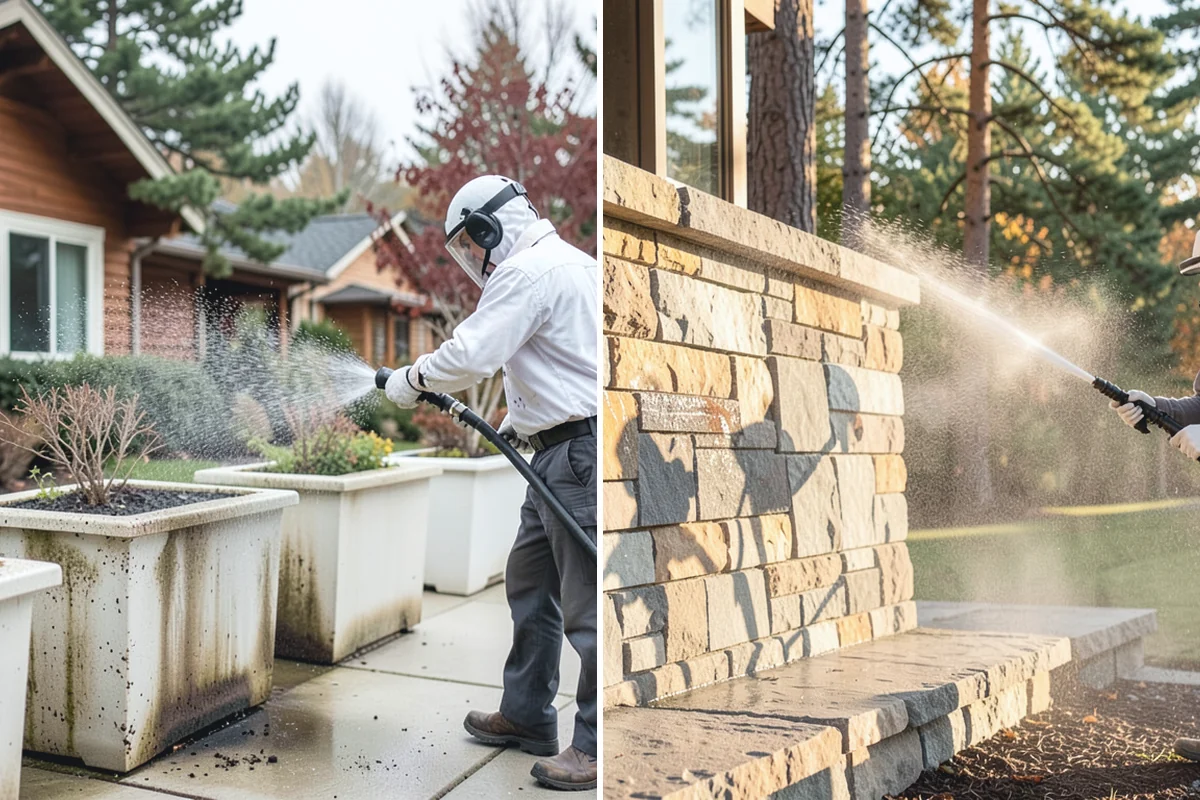 Brick Sealing in Bonney Lake, Pierce County, WA - Clean the brick and remove efflorescence, moss, and grime