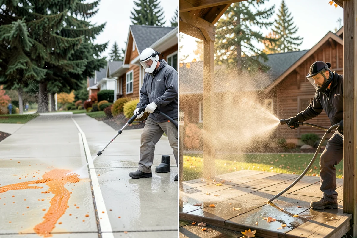 Brick Sealing in Federal Way, King County, WA - Clean the brick and remove efflorescence, moss, and grime