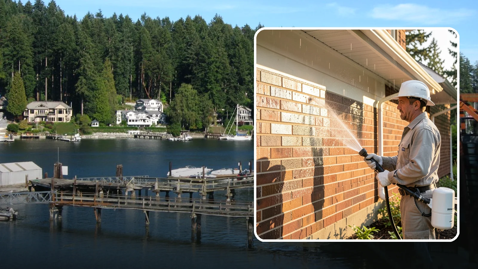 Brick Sealing in Gig Harbor, Pierce County, WA - Breathable masonry sealing for brick walls and veneers that repels rain while letting trapped moisture escape.
