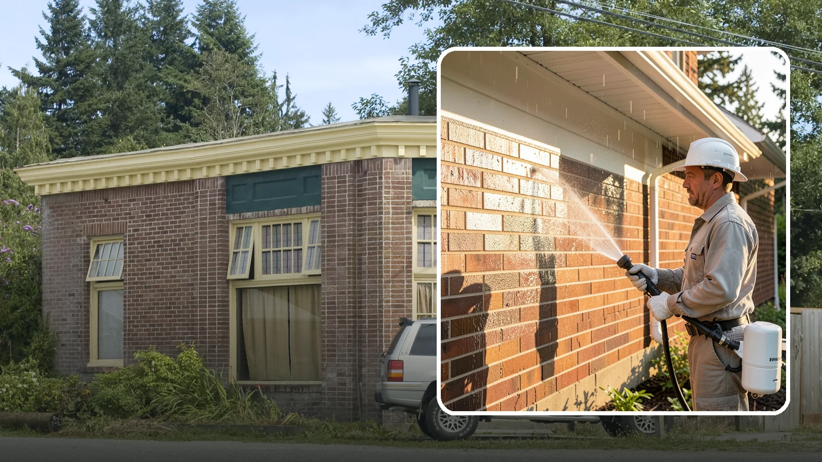 Brick Sealing in Hamilton, Skagit County, WA - Breathable masonry sealing for brick walls and veneers that repels rain while letting trapped moisture escape.
