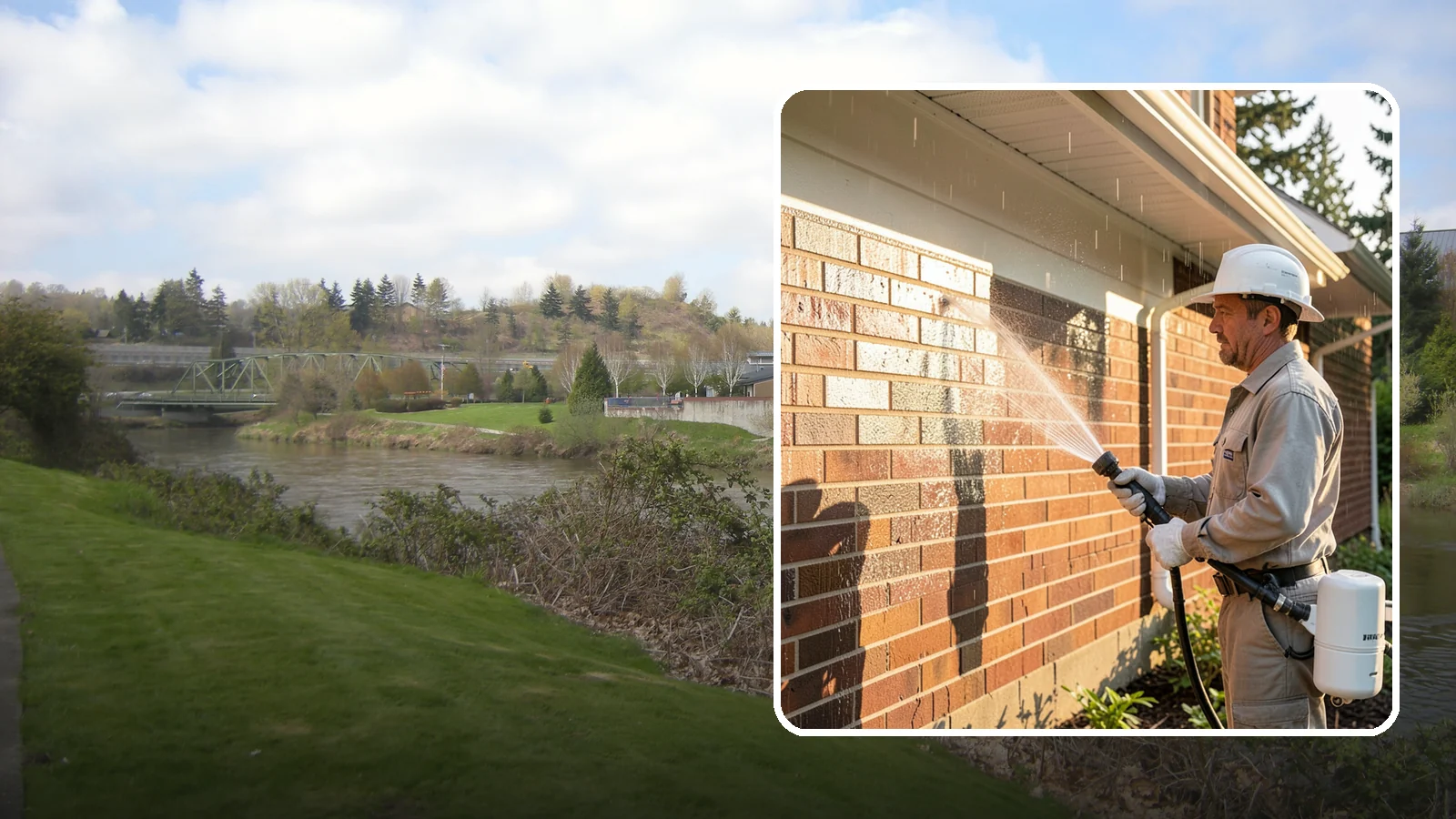 Brick Sealing in Tukwila, King County, WA - Breathable masonry sealing for brick walls and veneers that repels rain while letting trapped moisture escape.