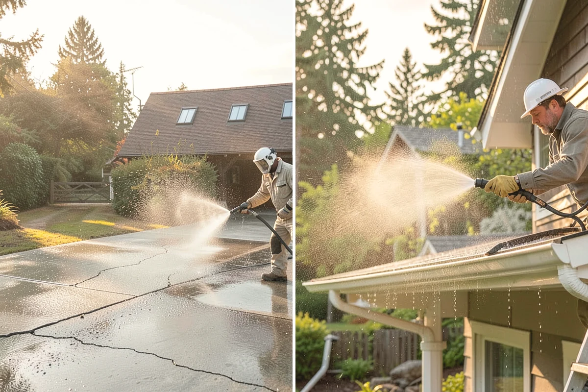 Brick Walkway Cleaning in Anacortes, Skagit County, WA - Sweep and remove loose growth and standing debris