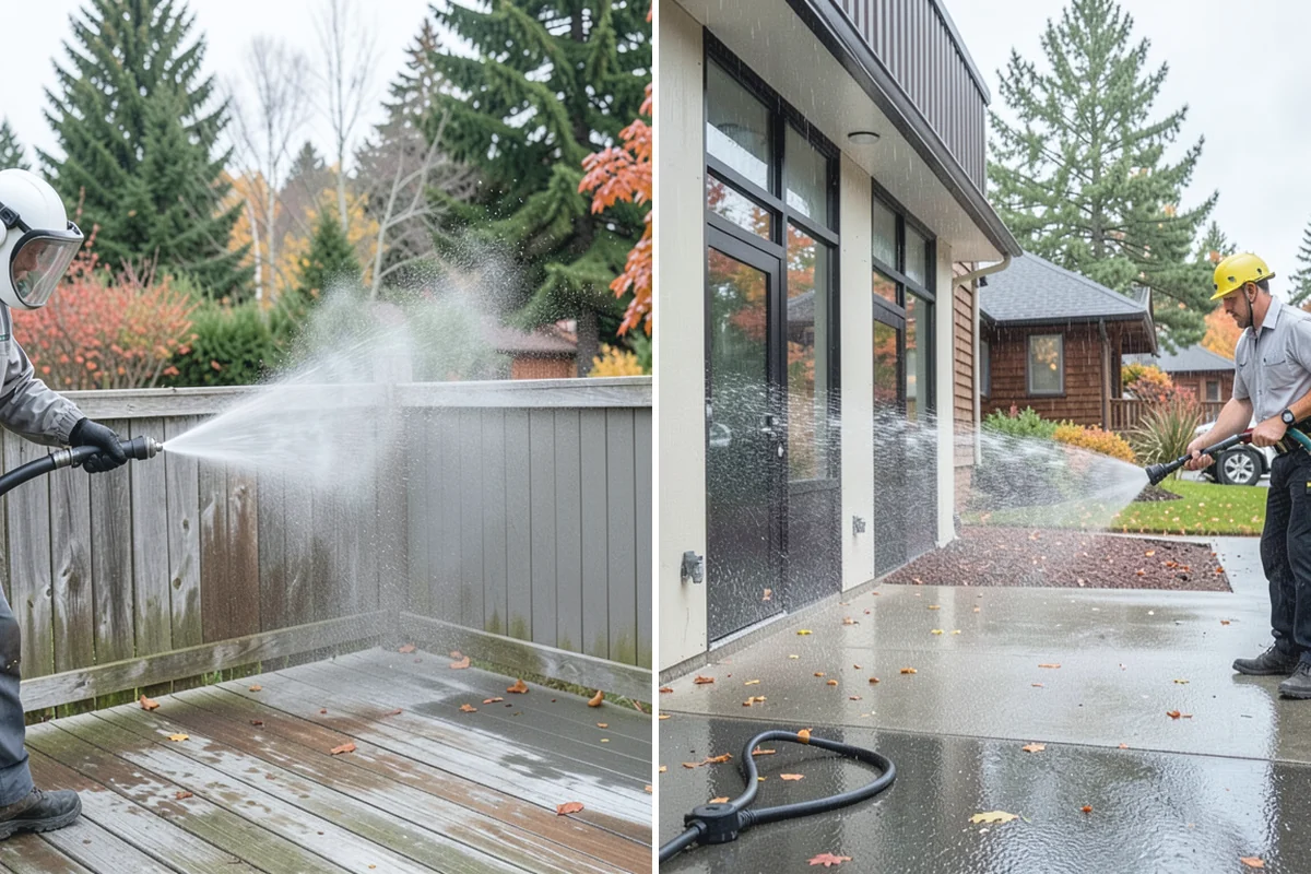 Brick Walkway Cleaning in Auburn, King County, WA - Sweep and remove loose growth and standing debris