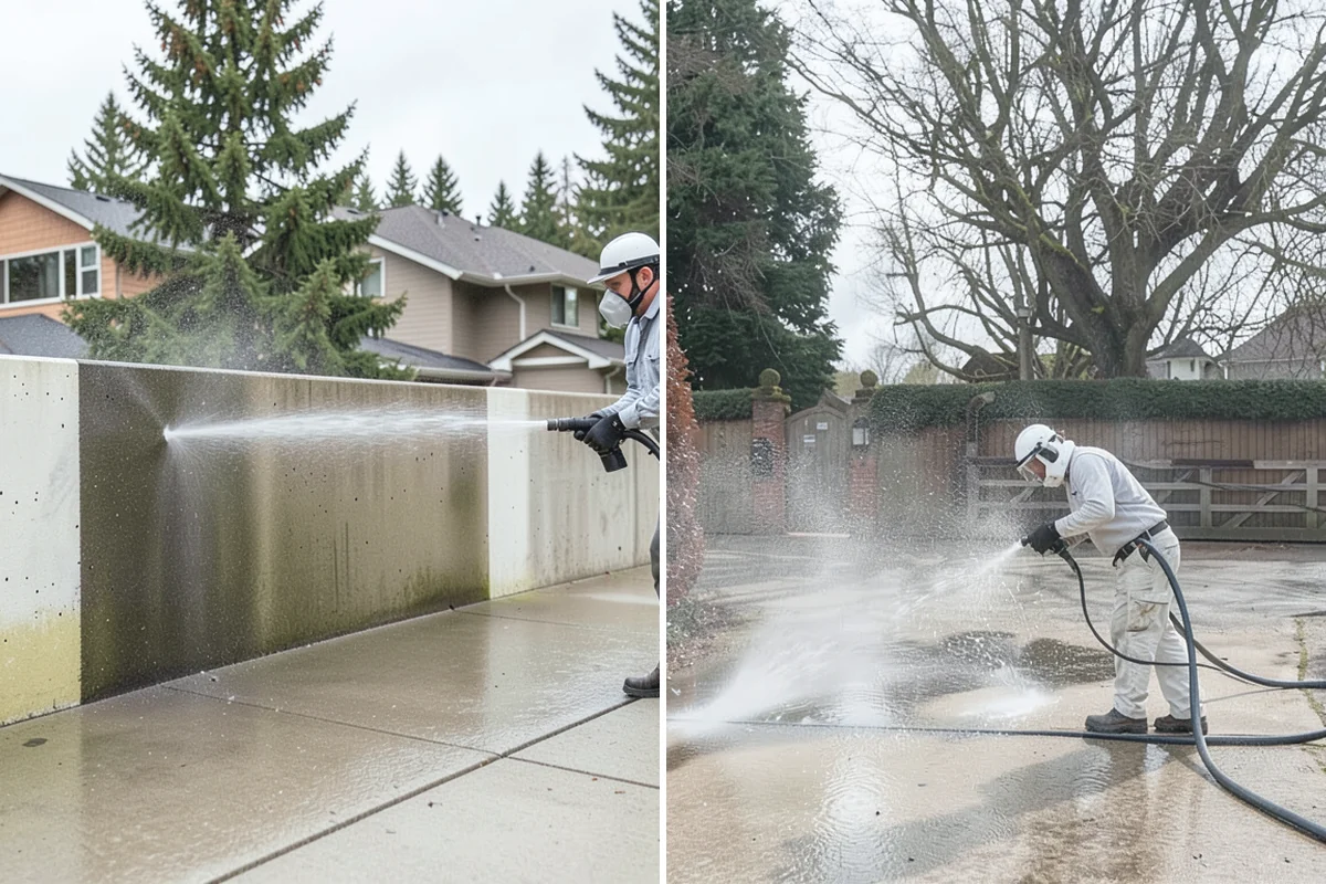 Brick Walkway Cleaning in Bonney Lake, Pierce County, WA - Sweep and remove loose growth and standing debris