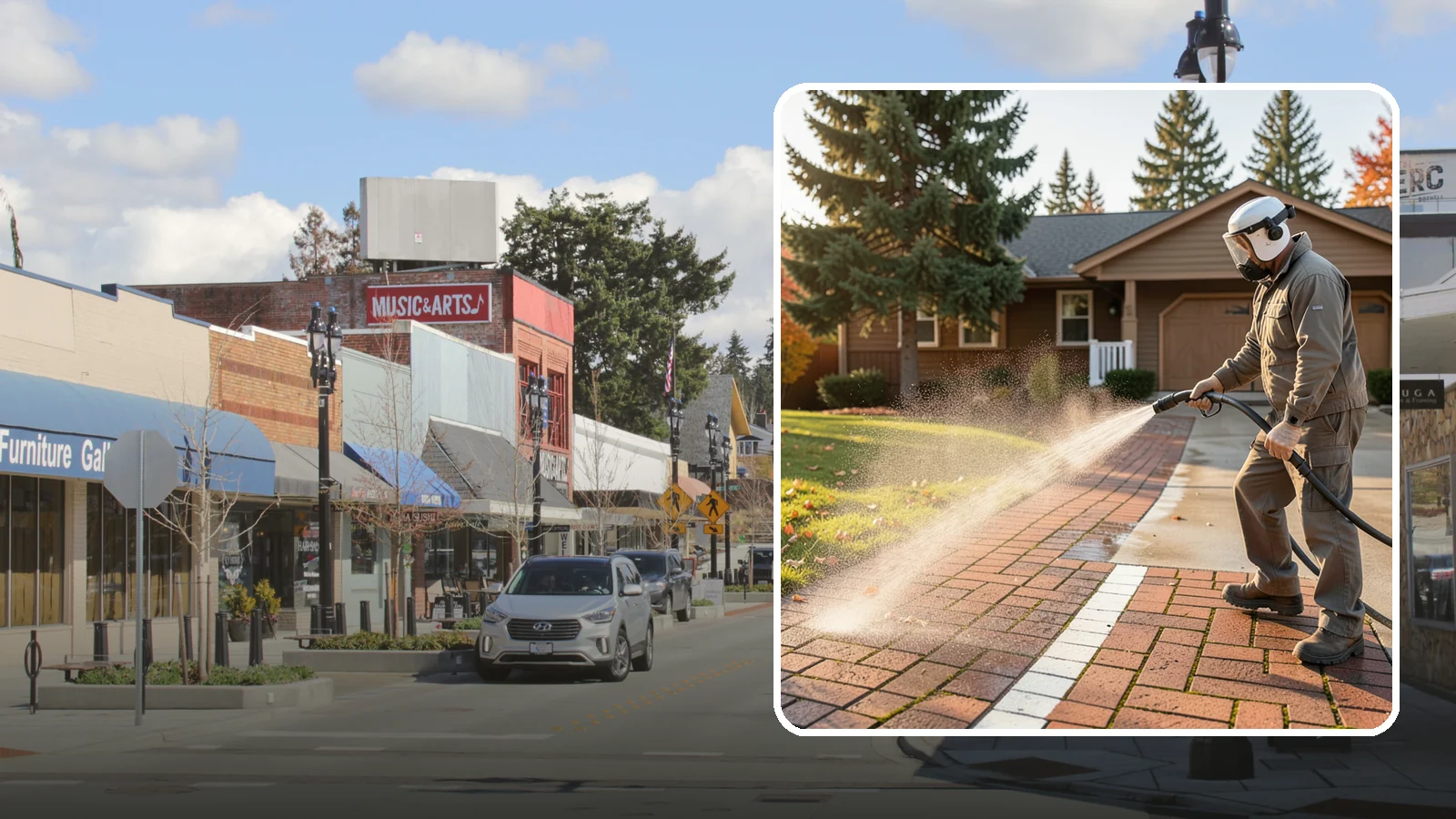 Brick Walkway Cleaning in Bothell, King County, WA - Gently clean brick walkways so moss and joint growth lift without dislodging sand or mortar.